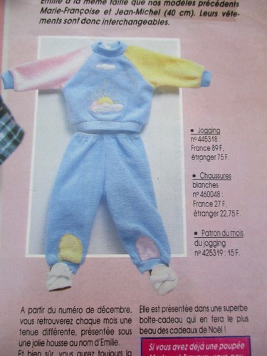 Patron De Couture Pour Poupée Emilie - Jogging En éponge Et Jersey - Modes Et Travaux 1986