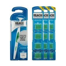 Reach Ultraclean Access Flosser Bundle, 1 flosser and 3 Packs Refill Heads 