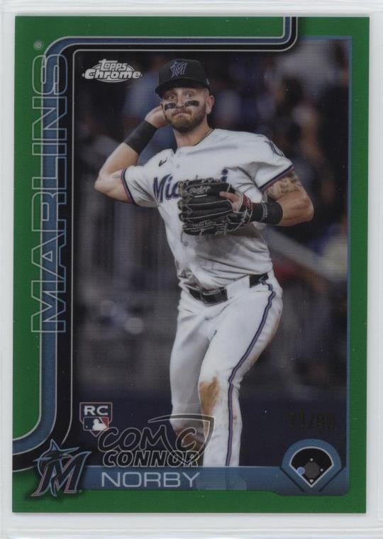 2025 Topps Chrome Green Refractor 11/99 Connor Norby #199 Rookie RC 0md
