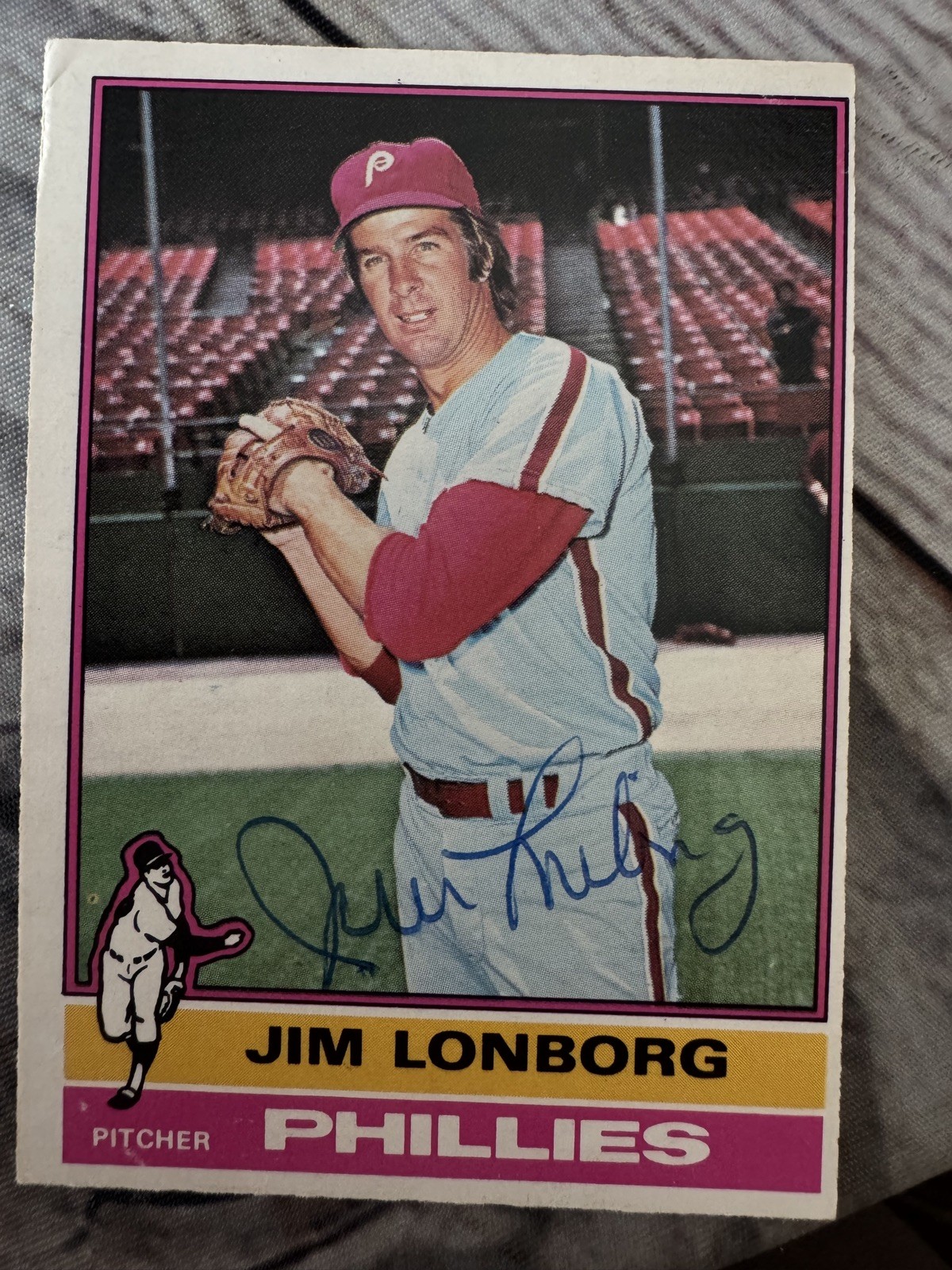 Jim Lonborg autograph card 1976 Topps OPC