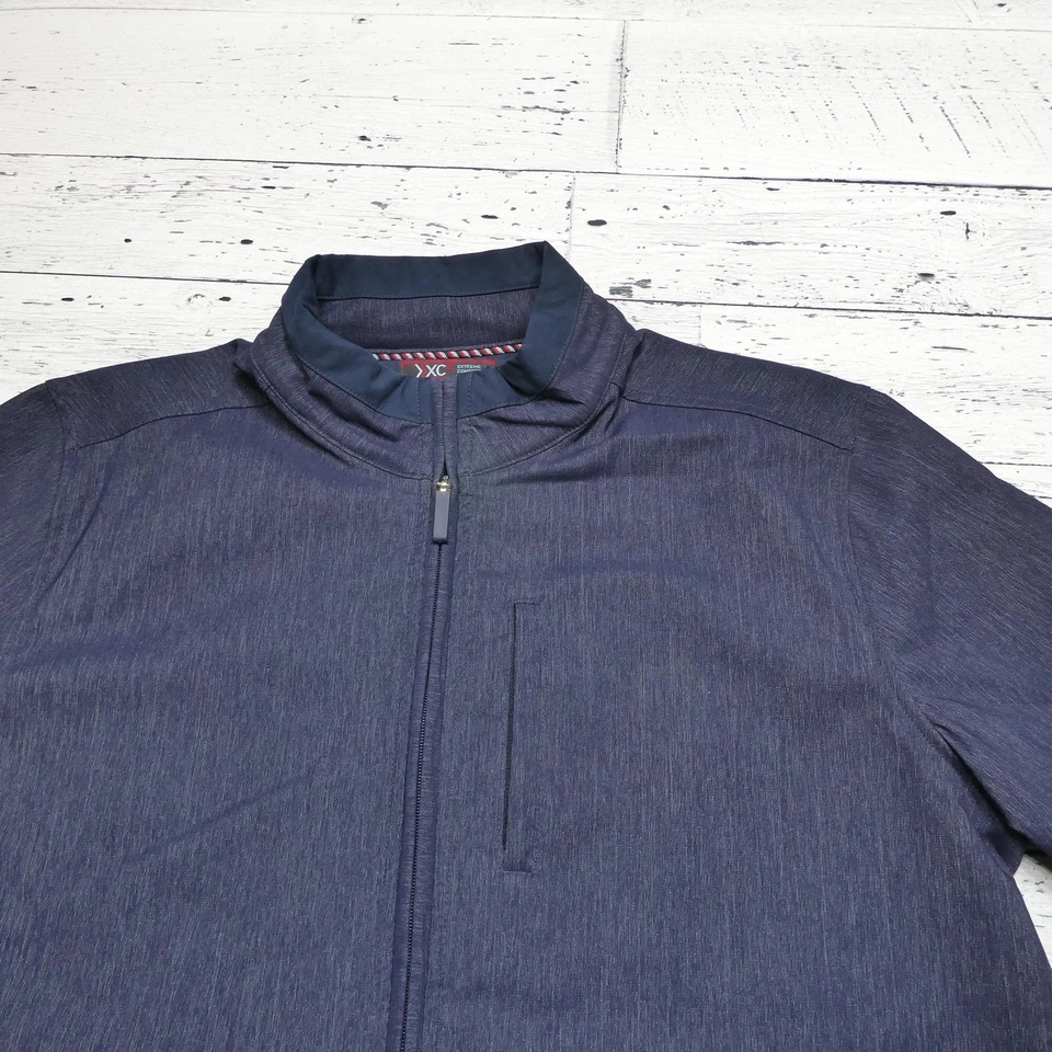 Chaqueta Johnston & Murphy Para Hombre Grande Azul Marino XC4 Extreme Comfort Cremallera Completa Softshell Foto 2 de 4