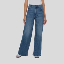 Well Worn Women's Wide Leg High Rise Jeans, Blue, Size 10/30