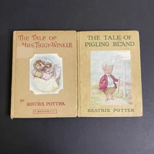 Vintage Beatrix Potter Books Mrs Tiggy-Winkle & Pigling Bland Set UK Version