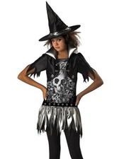 Gothic Witch Costume Tween Girls Small Medium Halloween Party Cosplay NEW