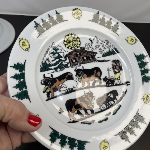 2 Suisse Lobia Life in the Alps by Langenthal 8 inch Salad Plates - Picture 9 of 12