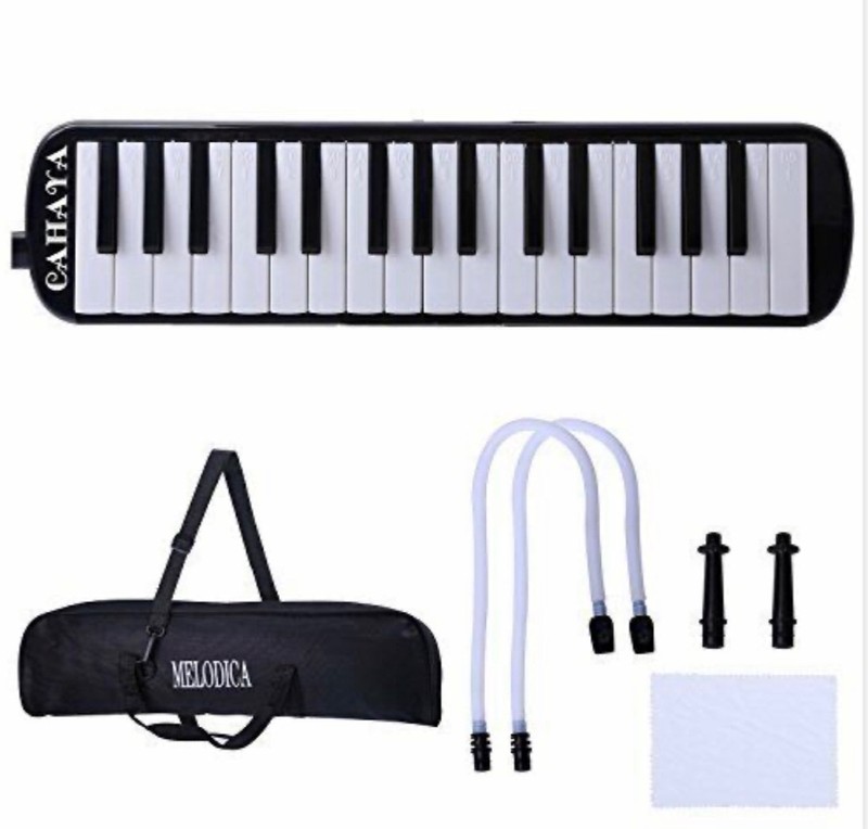Cahaya Melodica Double Tubes Mouthpiece Set Air Piano Keyboard 32 Keys CY0050-1