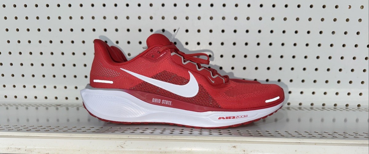 Nike Red and White Ohio State Athletic Shoes Ohio State Buckeyes Gradient Midsole White Sneakers FOCO main image 4