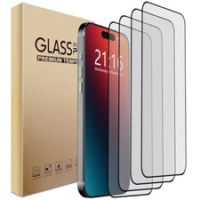 4 Pieces Full Tempered Glass Screen Protectors For iPhone 17/17 Air/Pro/Pro Max