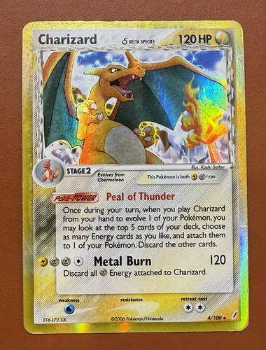Pokémon TCG Charizard EX Crystal Guardians Holo Rare Card 4/100 Delta Species
