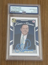 CHRIS BERMAN AUTOGRAPH SIGNED CARD 2017 PANINI FANS OF THE GAME PSA DNA ESPN