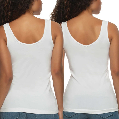 Felina Women's Reversible Seamless Cotton Tank Top ,4 Pack - Picture 3 of 40