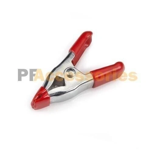 24x 2 inch Mini Metal Spring Clamps w/ Red Rubber Tips Tool LOT of 24 Pcs Pack - Image 2 of 3