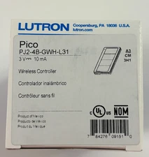 BRAND NEW Lutron PJ2-4B-GWH-L31 Pico 4 Button Wireless Switch