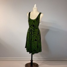 Banana Republic Cinched Tie Dress,  Green & Navy Sz.L FairyCore Homecoming Dress