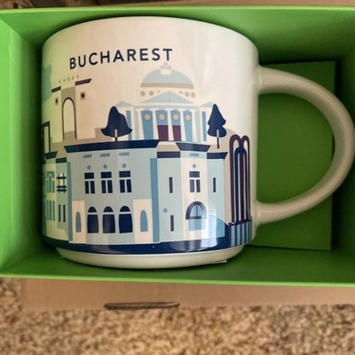 Bucharest Romania Starbucks Mug 14oz 414ml You Are Here Collection Ceramic NEW