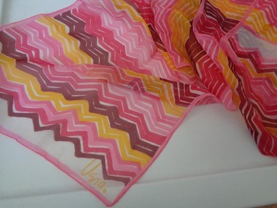 Vera Neumann Pink Zig Zag Stripes Striped Design Woman's Scarf