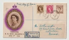 6/7/1953 UK GB FDC - Wildings: 5d, 8d, 1s - HM The Queen -Carlyle Rd Norwich CDS