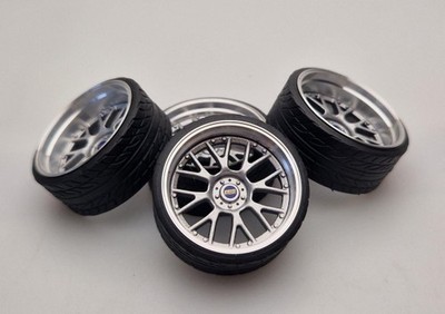 SD Felgen 19 Zoll ''ALU'' BBS RS-GT silber 34mm 1:18 Modelcar Tuning