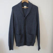Marks Spencer Cardigan Shawl Collar Small Navy Blue Mens Chunky England London .