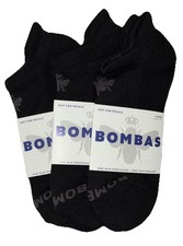BOMBAS Socks Men  s L US 9.5-13 Black Gray Ankle Logo NEW Lot Of 3