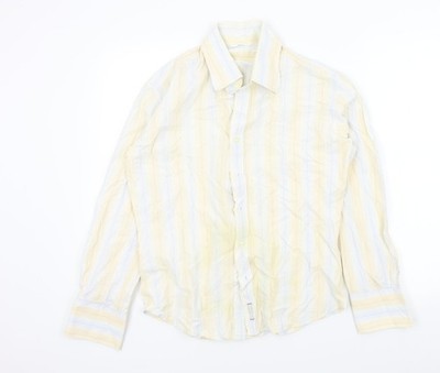 Full Circle Herren beige gestreift Knopfleiste Größe M