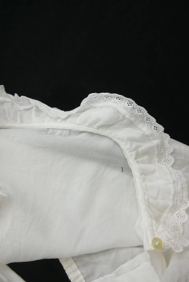 Gr.42 Dirndlbluse weiß Bluse für Dirndl Baumwolle mit Spitze Stickerei B11436 - Bild 4 von 4
