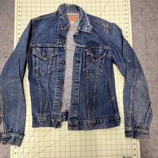 Vintage 60s Levi's Big E Denim Jacket Red Tab Trucker USA Made Blue Medium