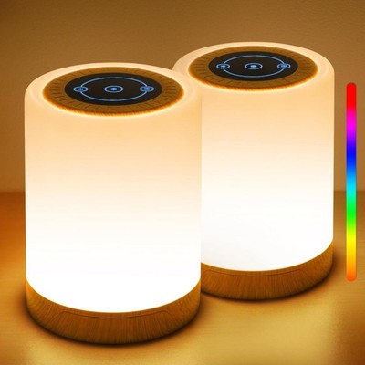 2 x Touch Sensor Nachtlichter LED Nachttisch Tisch Lampe dimmbar USB Rechargea