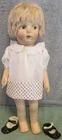 Antique 18" Unmarked Stockinette Blond Mohair Side Glance Doll~Dressed~Lovely