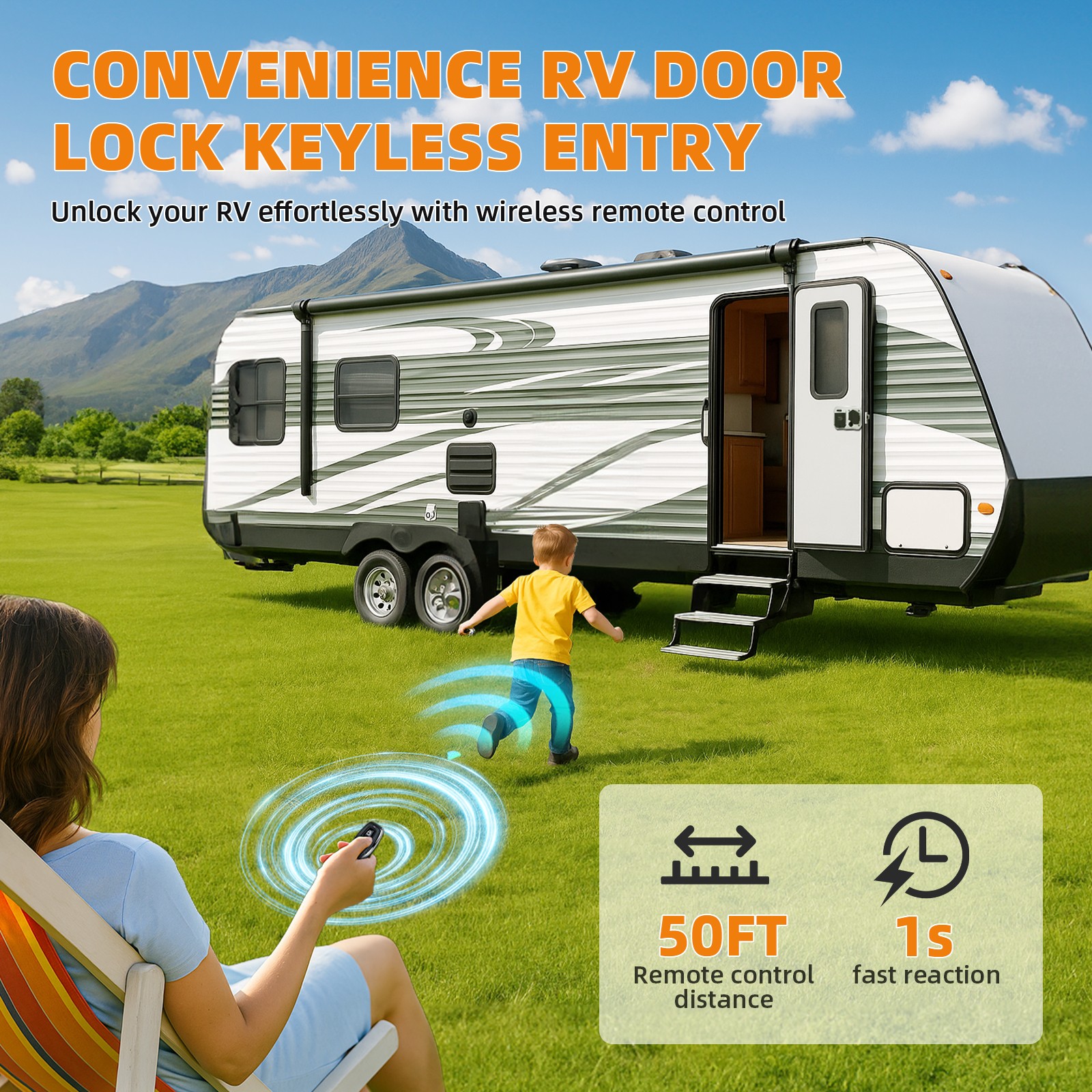 RV Keyless Entry Door Lock Camper Trailer Lock for RV Caravan Travel ...