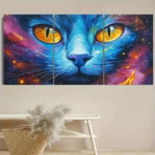 3pcs Colorful Space-Themed  Wall Art Canvas Framed 50x70cm