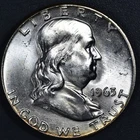 1963 50C FRANKLIN SILVER HALF DOLLAR KM# 199 Grade:  Choice BU A7166