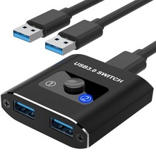 USB Switch, BiDirectional USB 3.0 Switch 2 in 1 Out/ 1 in 2 Out, USB Switcher...