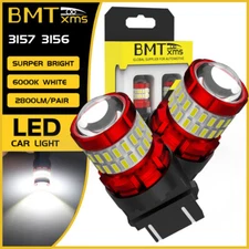 2x 3156 3157 LED Reverse Backup Light Bulbs White for GMC Sierra 1500 2500 3500