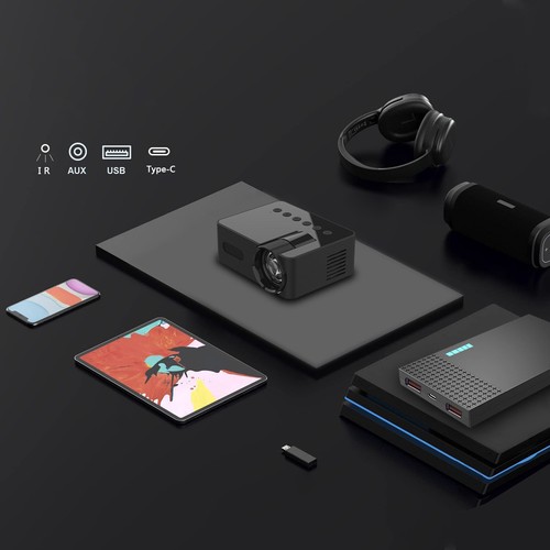 Portable Mini Projector 1080p LED Wireless Home Theater Cinema For Android ios - Picture 8 of 17