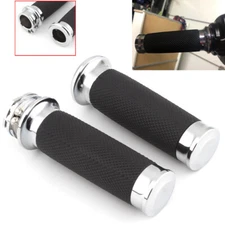 2× Motorcycle Handlebar Hand Grips Custom For Harley Road King Softail Sportster