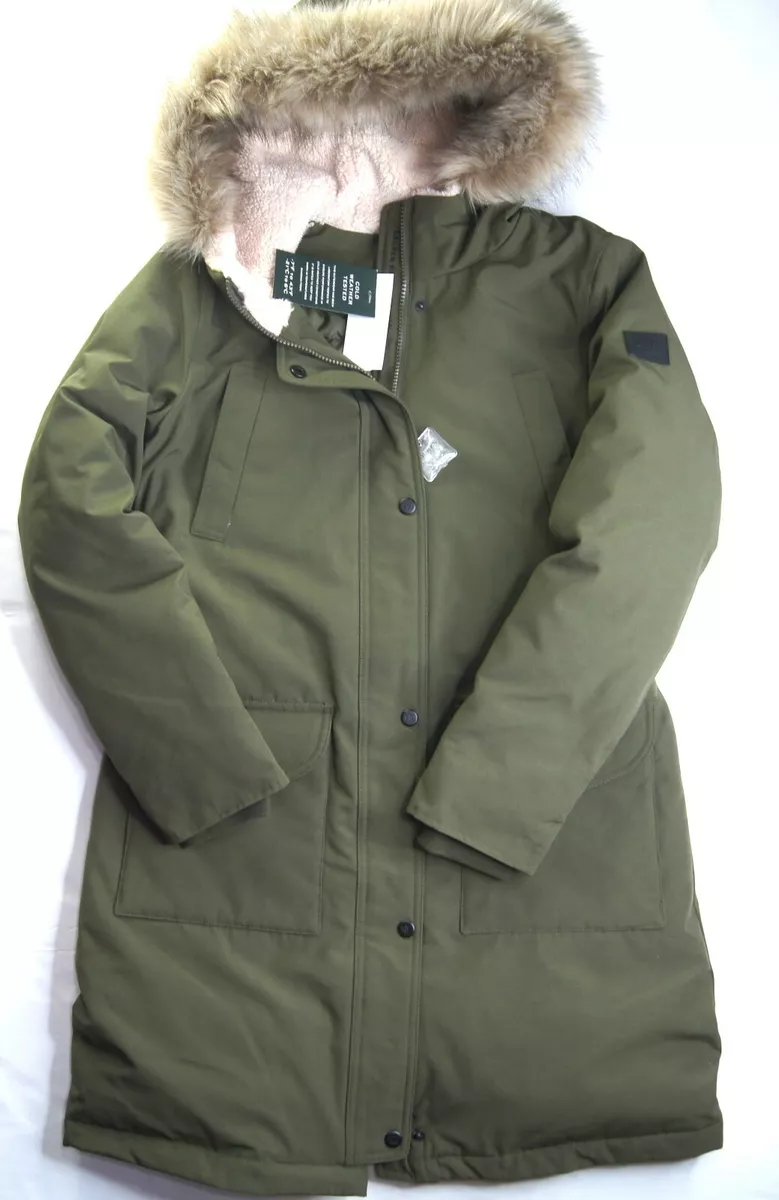 LAUREN RALPH LAUREN Women s Green Faux Fur Trim Hooded Down Parka Jackets NWT