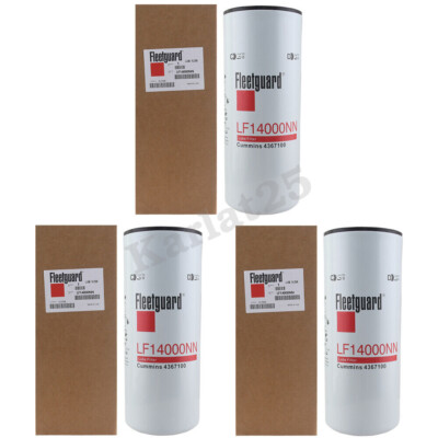 Fleetguard Genuine LF14000NN Oil Filter Cummins ISX 4367100 Pack of 3
