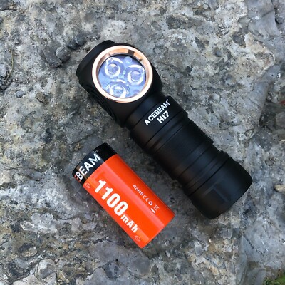Acebeam H17 Compact Rechargeable Headlamp W/18350 Li-ion Battery NICHIA 219C LED