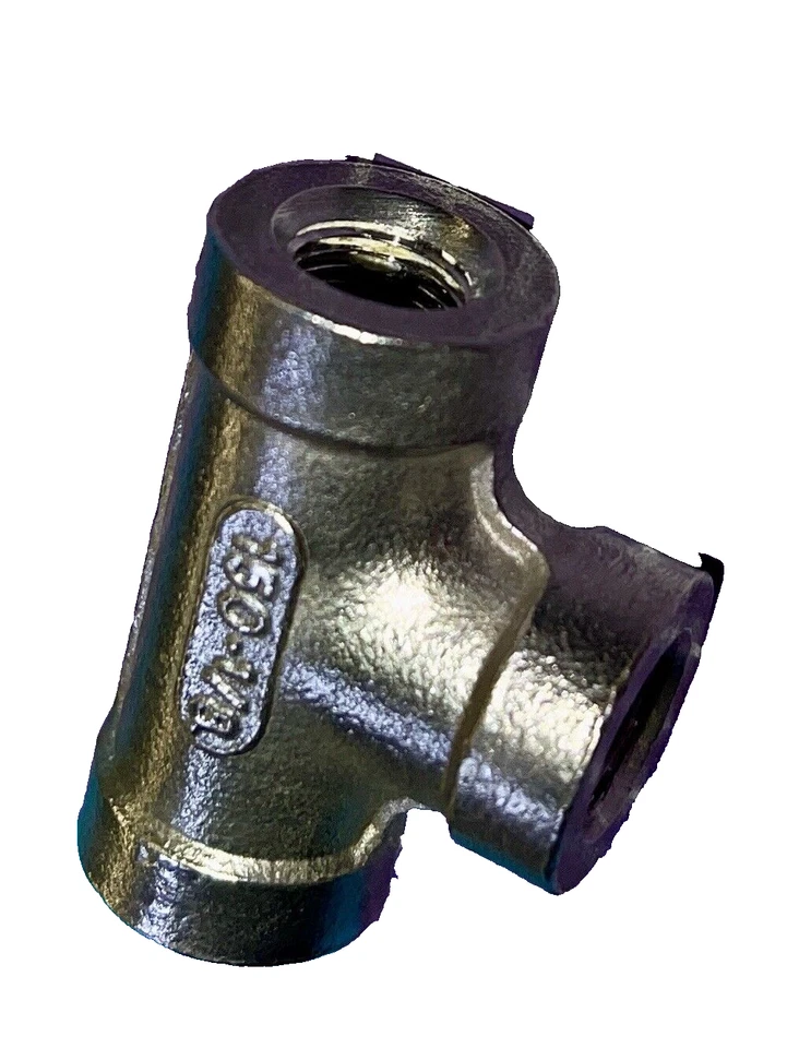 Merit 316 Stainless Steel 3/8"X1/8”X1/8” NPT Pipe fitting TEE female - Image 3 of 4