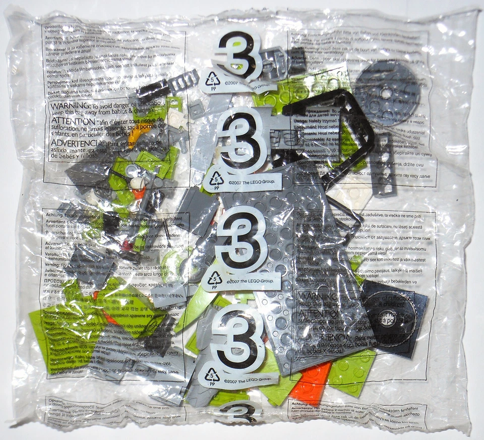 LEGO 8961 Crystal Sweeper: 2 NEW SEALED BAGS + STICKERS Power Miners partial set - Image 3 of 4