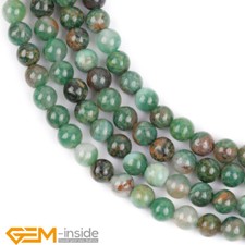 Natural Green Africa Jade Jadeite Gemstone Round Beads For Jewelry Making 15"