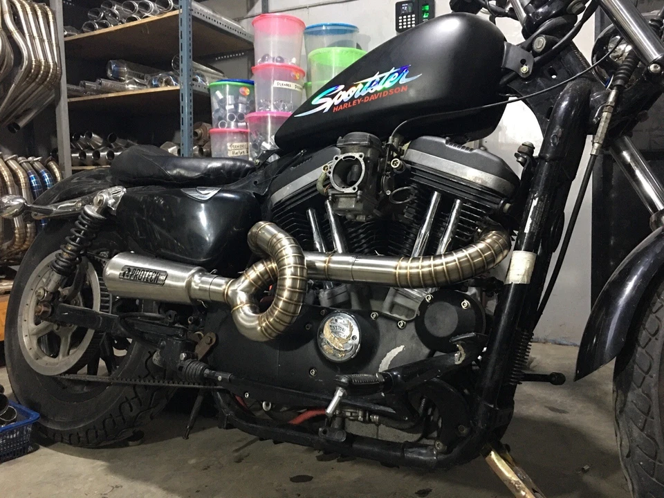 Tubos de escape aptos para moto Harley Davidson Sportster 883 1200 Foto 4 de 4