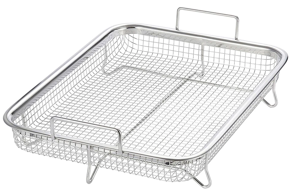 Edelstahl Backofen Grillkorb - 32 x 23 cm - Ofen Pommes Grill Gitter Back Korb