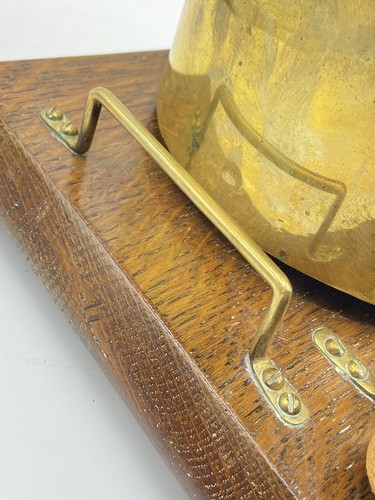 WW1 German Trench Art Shell Dinner Gong Nicely Mounted On An Oak Mount - Picture 17 of 19