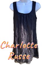 Womens Vintage Charlotte Russe Black Lace Mini Dress L Large
