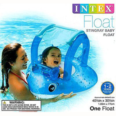 INTEX Baby Float Inflatable Stingray Kiddie Float Sunshade Swim