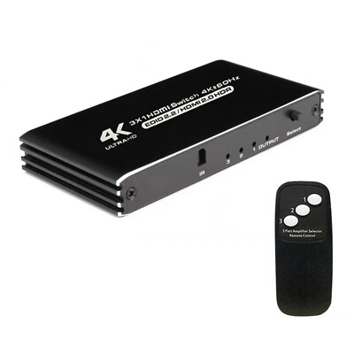 New 3 Port 4K HDMI Switcher 3 In 1 Out HDMI With IR Remote 3X1 HDMI Switch