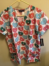 Women  s Cassandra O Holiday Scrub Top NWT Size Large