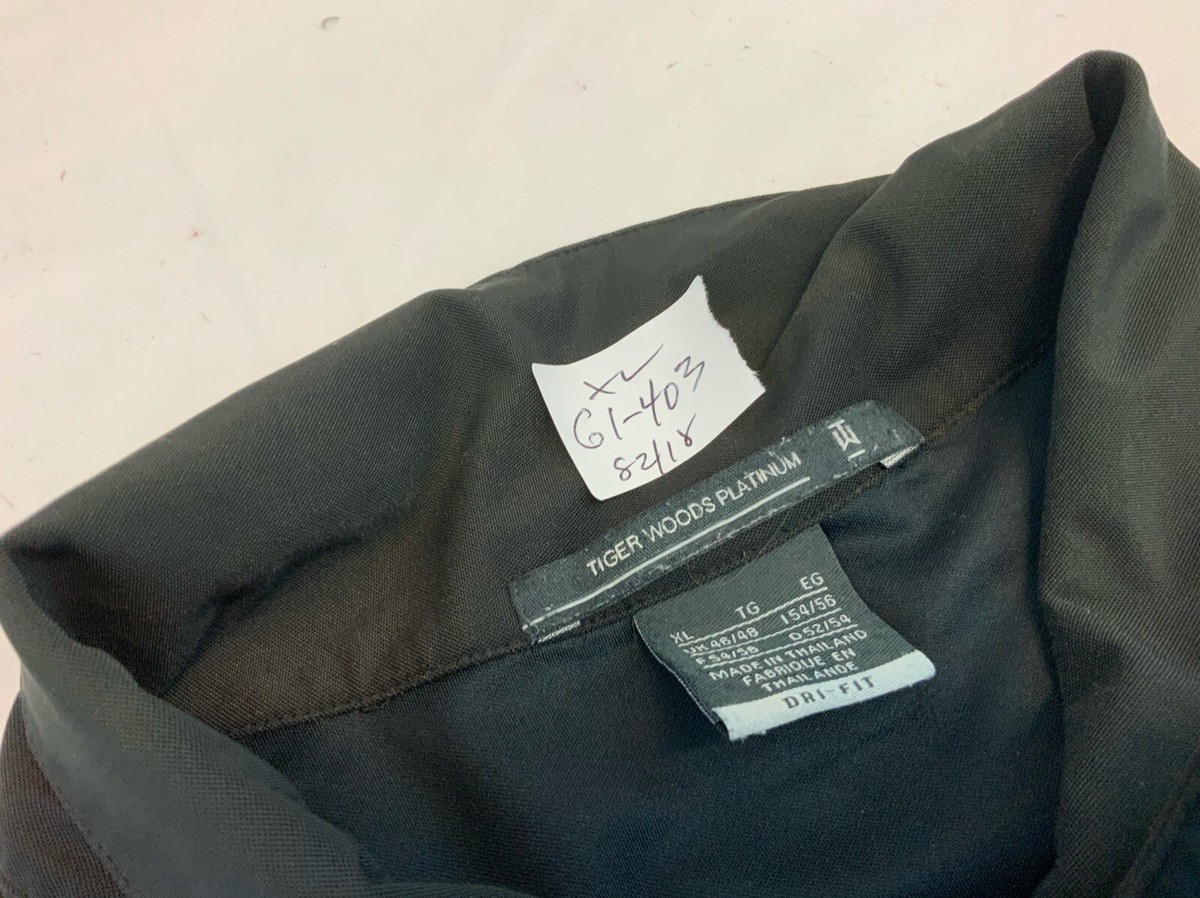 NIKE Tiger Woods PLATINUM　長袖ポロシャツ　XL Nike Tiger Woods Platinum Golf Polo Shirt XL Men Black Poly